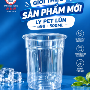Ly PET ø98 500 ml (16 oz) Trong Dày - Loại lùn (Ly 427)